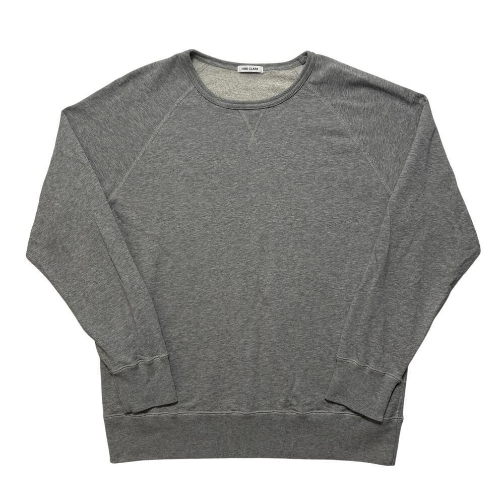 Hiro Clark French Terry Raglan Pullover Sweatshirt Men’s L Gray